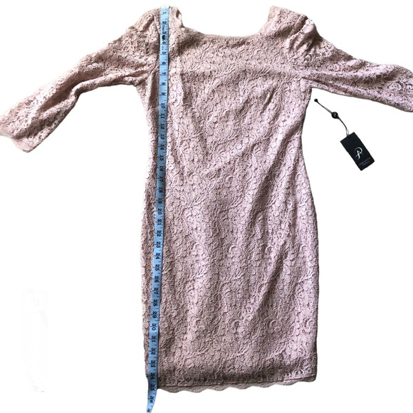 Adrianna Papell Pink Lace Long Sleeve Sheath Mini Dress sz 6 NEW romantic - Picture 5 of 13